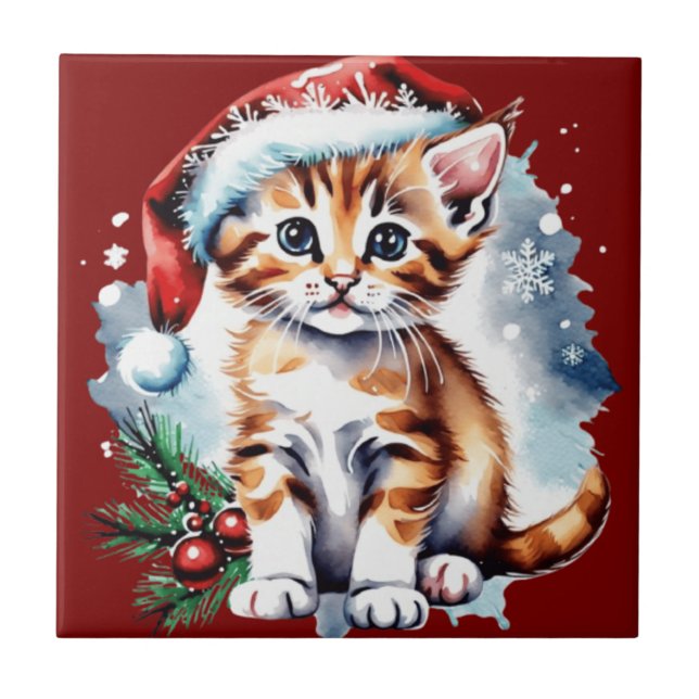 Niedliche Pilze Blätter Hütte Kerndesign Fliese (Vorderseite)