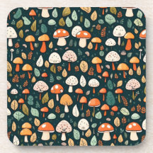 Niedliche Pilze Blätter Hütte Kerndesign