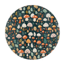 Niedliche Pilze Blätter Hütte Kerndesign