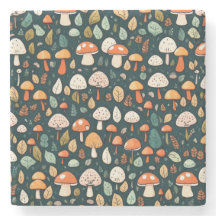 Niedliche Pilze Blätter Hütte Kerndesign