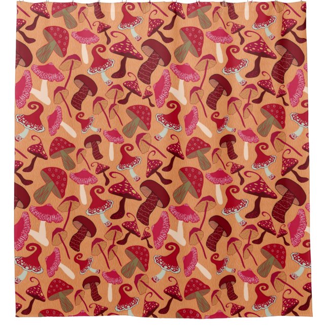 Niedliche Pilze Duschvorhang (Vorderseite)