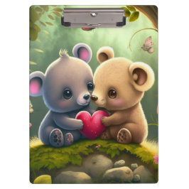 Niedliche Pilze in der Waldwand Klemmbrett