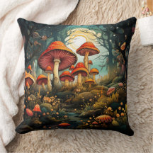 Niedliche Pilze werfen Kissen