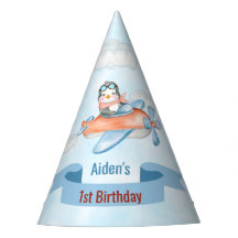 Niedliche Pinguin Airplane Blue 1. Geburtstag