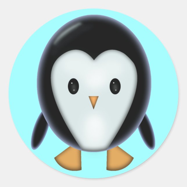 Niedliche Pinguin-Aufkleber Runder Aufkleber (Vorderseite)