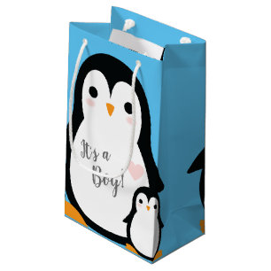 Niedliche Pinguin Baby Dusche Blue Boy Kleine Geschenktüte
