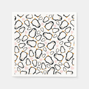 Niedliche Pinguin Baby Dusche Blue Boy Serviette