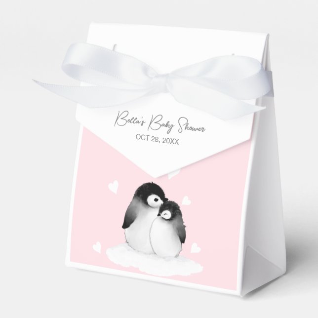 Niedliche Pinguin-Babydusche Geschenkschachtel (Vorderseite)