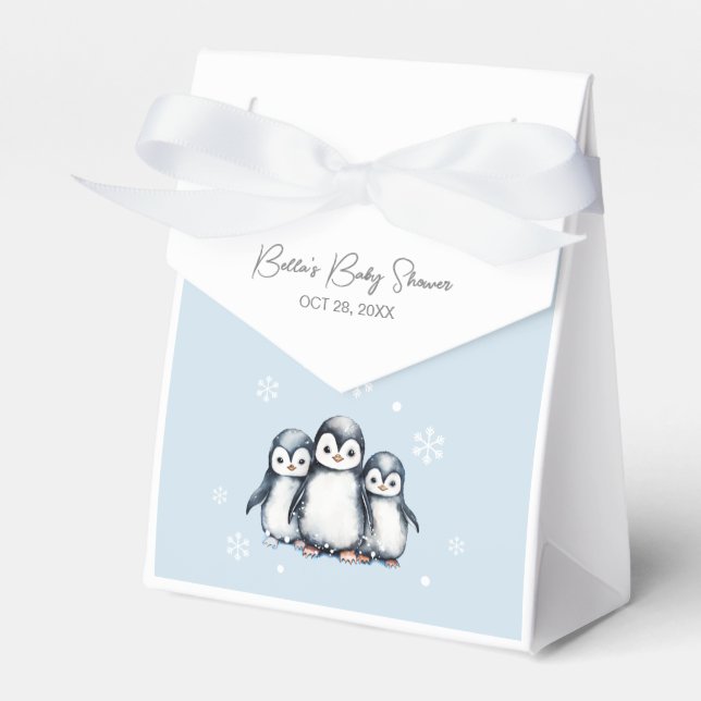 Niedliche Pinguin-Babydusche Geschenkschachtel (Vorderseite)