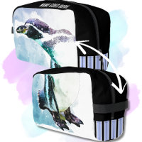 Niedliche Pinguin Black and Blue Watercolor Travel