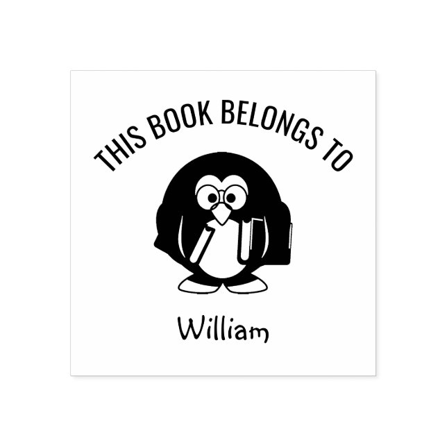 Niedliche Pinguin-Brille Dieses Buch gehört zu ben Gummistempel (Prägung)