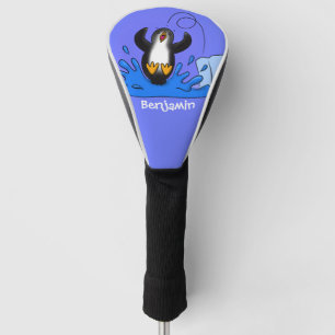 Niedliche Pinguin-Cartoon-Illustration Golf Headcover