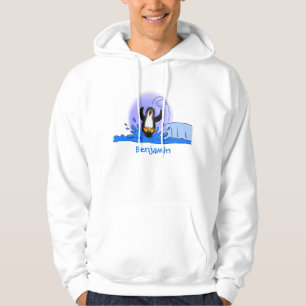 Niedliche Pinguin-Cartoon-Illustration Hoodie