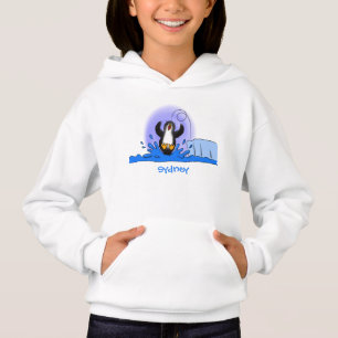 Niedliche Pinguin-Cartoon-Illustration Hoodie
