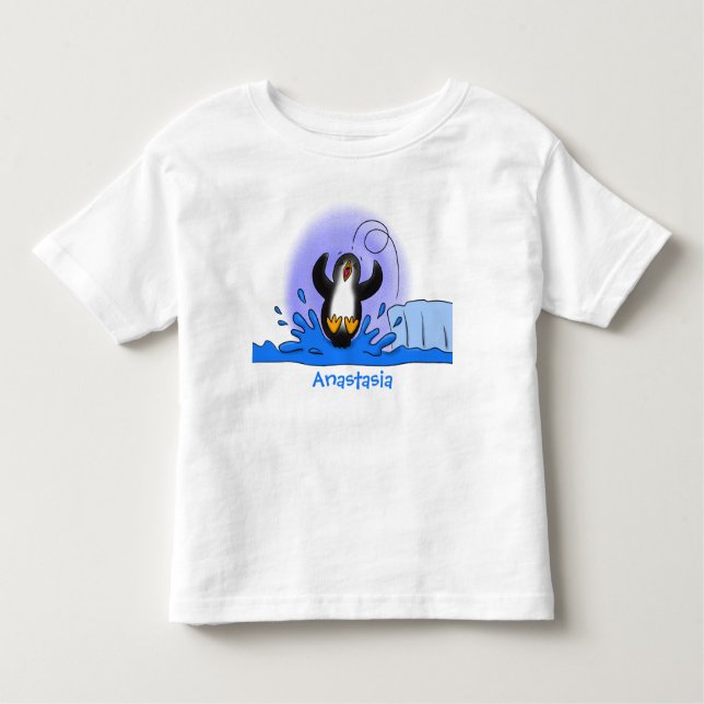 Niedliche Pinguin-Cartoon-Illustration Kleinkind T-shirt (Vorderseite)