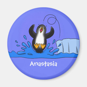 Niedliche Pinguin-Cartoon-Illustration Magnet