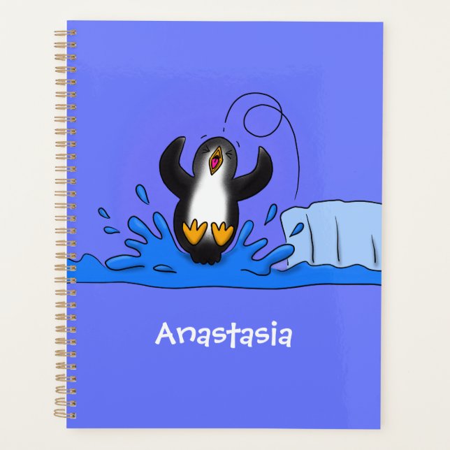 Niedliche Pinguin-Cartoon-Illustration Planer (Vorderseite)