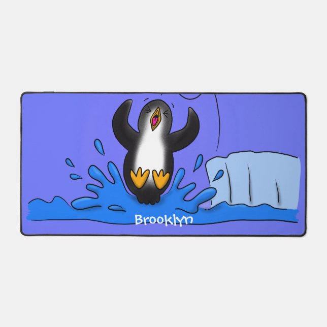 Niedliche Pinguin-Cartoon-Illustration Schreibtischunterlage (Vorderseite)