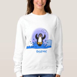 Niedliche Pinguin-Cartoon-Illustration Sweatshirt
