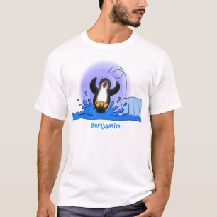 Niedliche Pinguin-Cartoon-Illustration T-Shirt