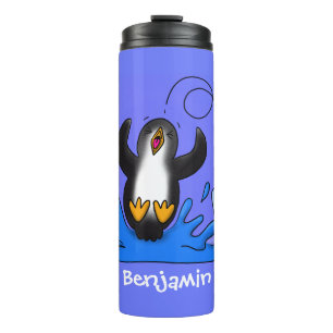 Niedliche Pinguin-Cartoon-Illustration Thermosbecher