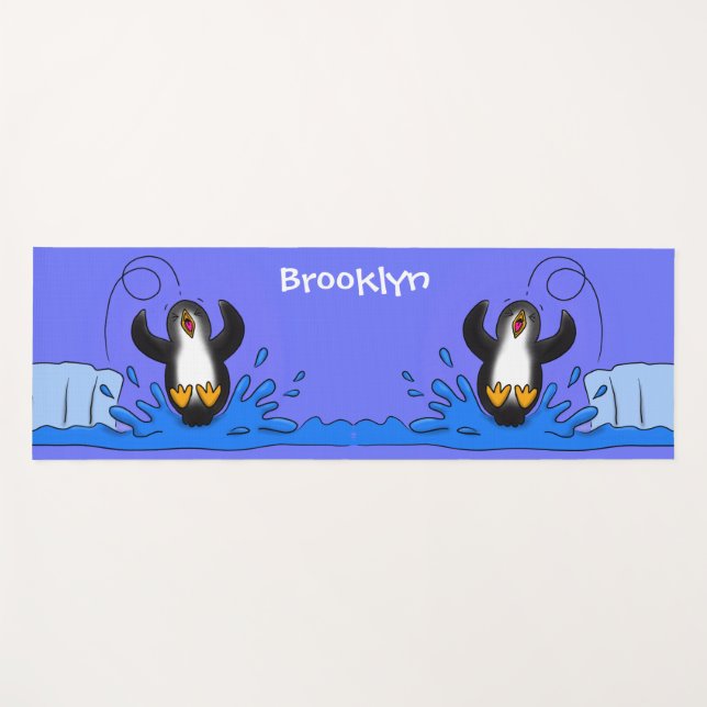 Niedliche Pinguin-Cartoon-Illustration Yogamatte (Vorderseite (Horizontal))