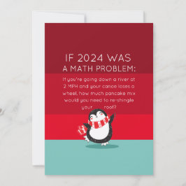 Niedliche Pinguin Funny 2024 Math Quote Ferienkart Feiertagskarte