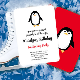 Niedliche Pinguin-Geburtstagspartei Einladung