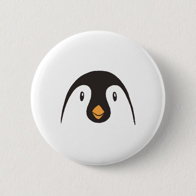 Niedliche Pinguin-Gesichter Button (Vorderseite)