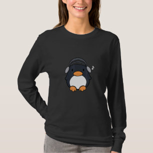 Niedliche Pinguin-Kopfhörer-Musik und Pinguin T-Shirt