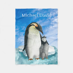 niedliche Pinguin-Liebhaber fügen Text unisex Baby Fleecedecke