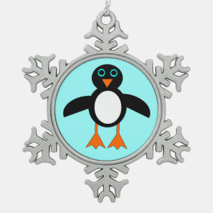 Niedliche Pinguin-Ornament Schneeflocken Zinn-Ornament