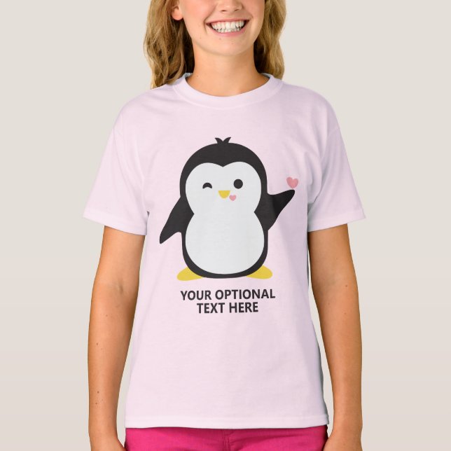 Niedliche Pinguin-Shirts mit benutzerdefiniertem T T-Shirt (Vorderseite)