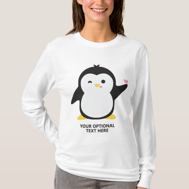 Niedliche Pinguin-Shirts mit benutzerdefiniertem T T-Shirt (Vorderseite)