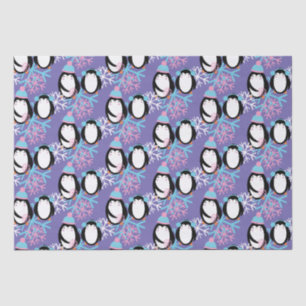 Niedliche Pinguin Snowflakes Whimsical Seidenpapier