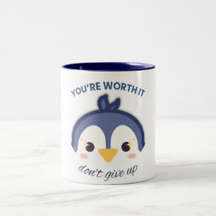 Niedliche Pinguin-Tasse, die es wert ist, nicht au Zweifarbige Tasse