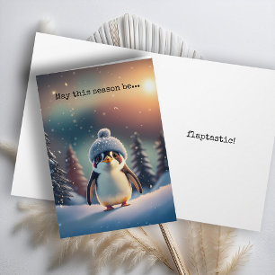 Niedliche Pinguin-Urlaubskarte Feiertagskarte