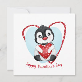 Niedliche Pinguin Valentine Tageskarte Karte