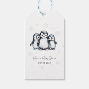 Niedliche Pinguin Winter Babydusche Geschenkanhänger