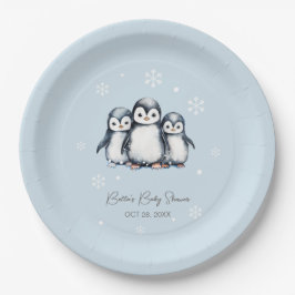 Niedliche Pinguin Winter Babydusche Pappteller