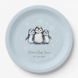 Niedliche Pinguin Winter Babydusche Pappteller