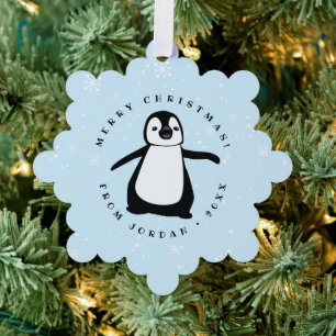 Niedliche Pinguin Winter Snow Class Ornament Karte