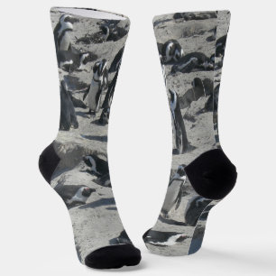 Niedliche Pinguine auf Socken der Beach Crew