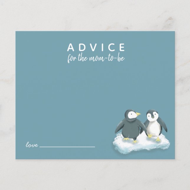 Niedliche Pinguine Blue Advice zur MOMY Card (Vorderseite)