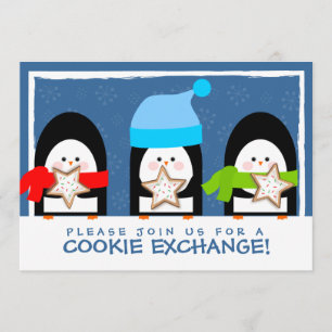 Niedliche Pinguine Cookie Exchange Party Einladung