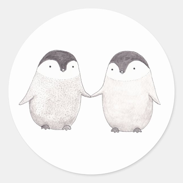 Niedliche Pinguine Couple Happy Pinguine Sticker (Vorderseite)