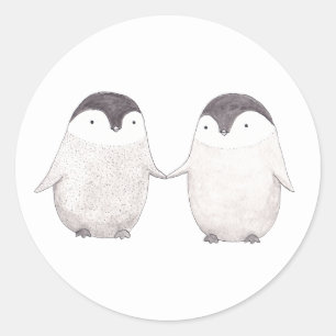 Niedliche Pinguine Couple Happy Pinguine Sticker