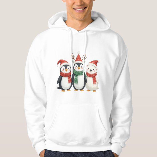 Niedliche Pinguine Design Hoodie (Vorderseite)