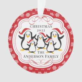 Niedliche Pinguine Familie von 5 Weihnachtsschmuck Ornament