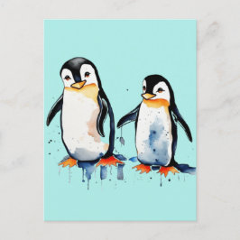 Niedliche Pinguine Feiertagspostkarte